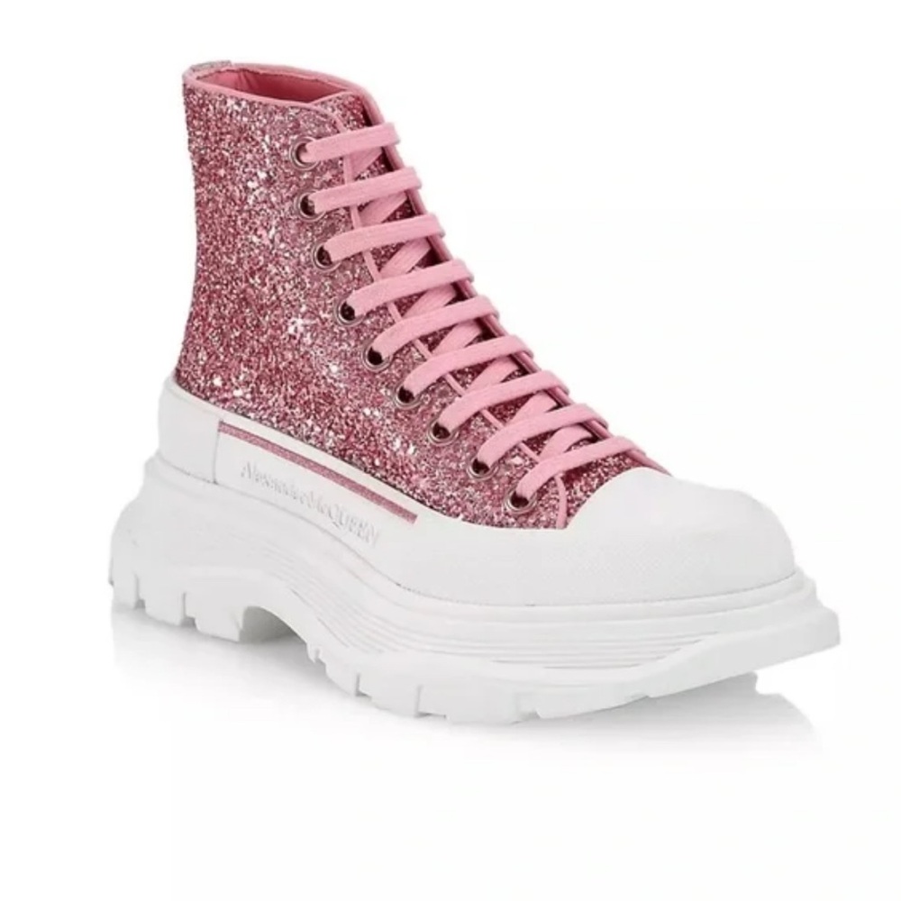 Alexander McQueen Pink Glitter Sneakers